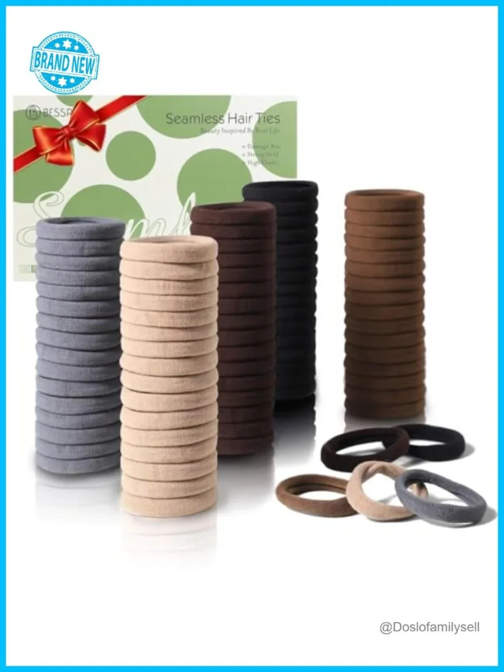 100 Seamless Hair Ties for Thick Hair, Ponytail Holders No Damage